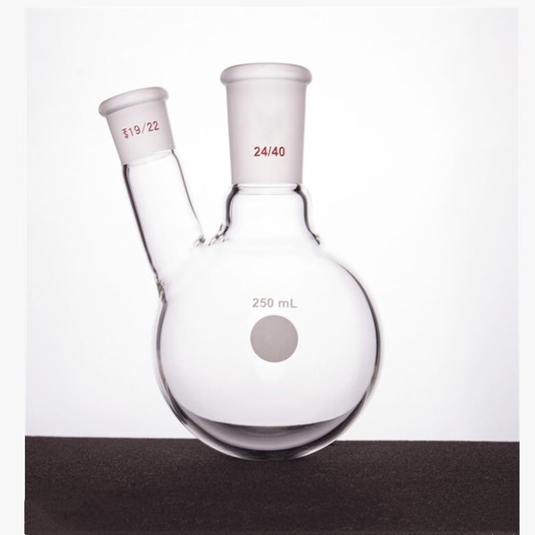Glass Heavy Wall 2 Neck Round Bottom Flask, with 24/40