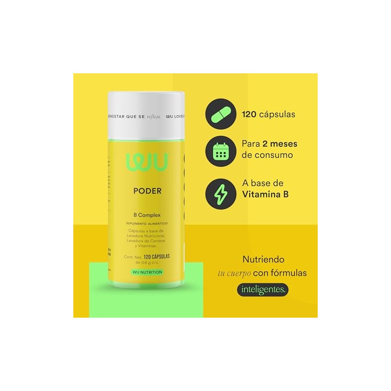 WU Nutrition PODER | Complejo B • Vitamina B1 B2