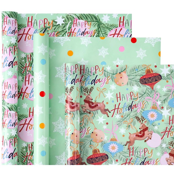 WRAPAHOLIC Christmas Wrapping Paper Roll - Mini Roll - 3