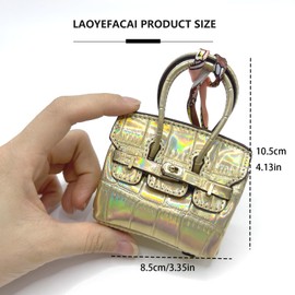 LAOYEFACAI Mini Bag Charm Cute Leather Keyring Handbag Charm Perfect for Women Cute Headphone Bag for Money Gifts for Women, js, Unit size
