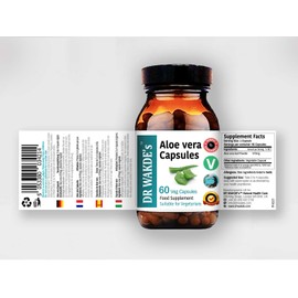 DR WAKDE’S Aloe Vera Capsules | 60 Veg Caps | Ayurvedic Supplement | Vegan | 100% Herbal