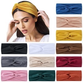 12 Piezas Bandas para el Cabello Deportivas Mujer, Elástico Transpirable Absorbente Headbands Diademas Trenzadas para Cabello Mujer, para Vida Diaria Yoga Ejercicio