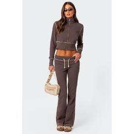 Alexia Low Rise Sweatpants - Color: BROWN, Size: S