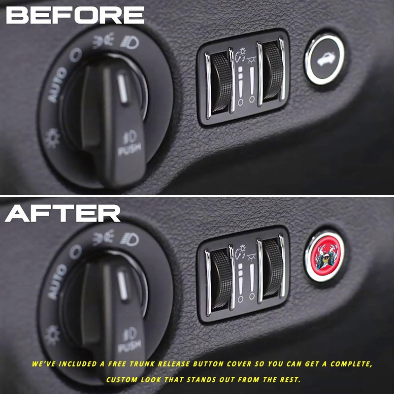 DECALEPIC Push Start Button Cover for Dodge Challenger Charger Durango