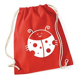 Hippowarehouse Ladybird Drawstring Cotton School Gym Bag 37cm x 46cm, 12 litres