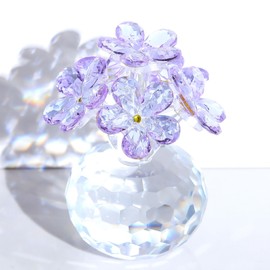 Crystal Forget-Me-Not Grass Figurine Purple Crystal Flower Home Ornament for Women Friend Birthday Gift Mother's Day Gift Valentine's Day Wedding
