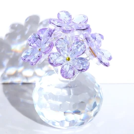 Crystal Forget-Me-Not Grass Figurine Purple Crystal Flower Home Ornament for Women Friend Birthday Gift Mother's Day Gift Valentine's Day Wedding