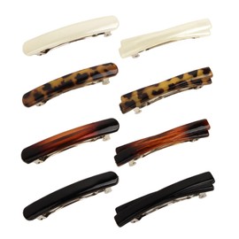CUSARA Vintage Hair Barrettes for Women Girls 8PCS French Elegant Tortoise Hair Clips Barrettes 2 Types （8 Colors)