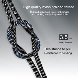 MOSWAG 3.5mm Extension Cable 16.4FT/5M Audio Male to Female Stereo Extension Adapter Nylon Braided Cord Compatible for Home/Car Stereos Smartphones Headphones Tablets Media Players and More