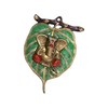 Wonder Care Metal Wall Hanging Ganesha on Leaf Decoration Room