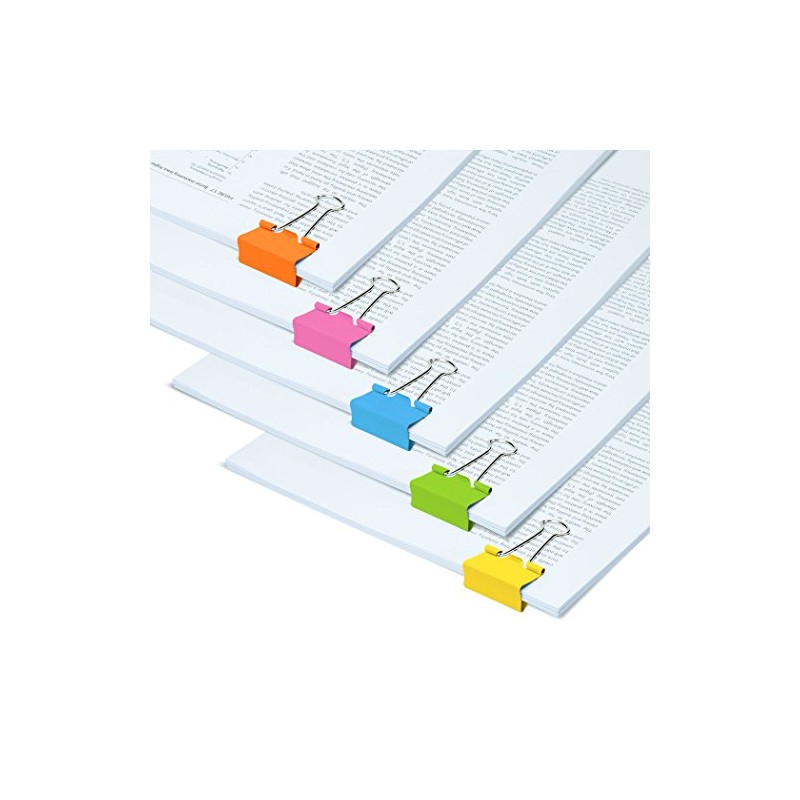 RAPESCO FBC19COL 19 mm Foldback Clips, Assorted Colours, Pack of