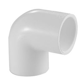 Lesso America 406 Series PVC Pipe Fitting - 90° Ell - Schedule 40 (White) - 1-1/4" (SOC × SOC) / High-Flow Capacity/Plumbing (406-012) (1 Pack)