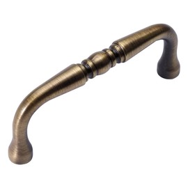 Hickory Hardware 1 Pack Solid Core Kitchen Cabinet Pulls, Luxury Cabinet Handles, Hardware for Doors & Dresser Drawers, 3 Inch Hole Center, Dark Antique Copper, Williamsburg Collection