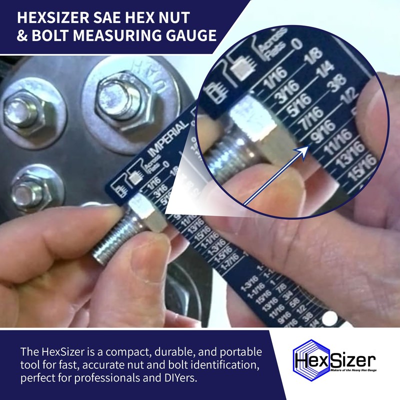 HexSizer - SAE Hex Nut and Bolt Size Gauge Tool