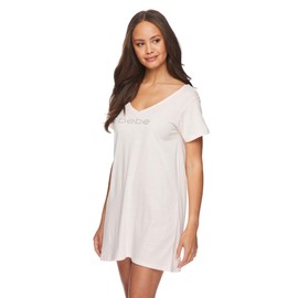bebe Womens Short Sleeve Lounge Pajama Dorm Sleepshirt Nightgown Plus Size Pink Pearl 2X-Large