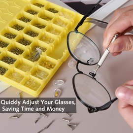 Eyeglass Repair Kit with Screws,Glasses Screws Eyeglass Nose Pads Replacement, Glasses Repair Tool Glasses Repair Kit for Sunglasses, Glasses, Camera, Watch Clock Spectacle