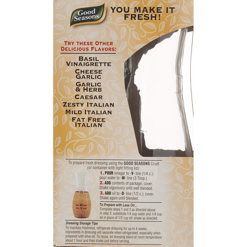 Good Seasons Italian Dressing Mix, 2 Packages with Cruet, 1.4