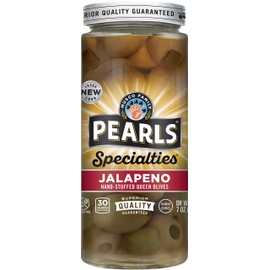 Pearls Specialties, Jalapeno Stuffed Queen Olives, Pack of 6, 7 oz Jars