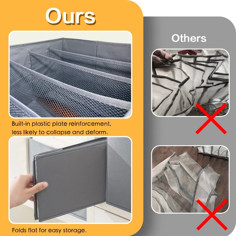 MORELX Kleiderschrank Organizer, 2 Stück Größer Jeans Schrank Organizer, Faltbare