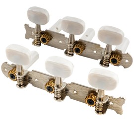 Musiclily Pro 3+3 Classical Guitar String Tuning Pegs Keys Guitar Machine Heads Tuners Set for Classical Guitar, Nickel Oval Button
