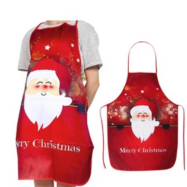 Christmas Santa Apron Funny Christmas Kitchen Chef Aprons Cartoon Elk Snowman Print Apron for Cooking Baking Cleaning Christmas Dinner Xmas Party Supplies Costume Home Decor Adults Children