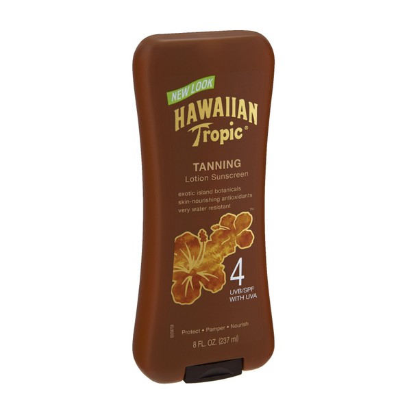 Hawaiian Spf#4 Tropic Tanning Lotion Cocoa Butter 8 Ounce (235ml) (3 Pack)