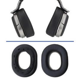 1 Paar Kabellose Kopfhörer Ohrpolster Reparatur Ersatzteile aus Protein-Leder kompatibel mit Sony MDR HW700 HW700DS, Schwarz