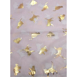 GFM® Women's Cats Print Scarf in Glitterring Metallic Rose Gold Print - Pink - (88)(PSCF-CT-RG-HLGLB)