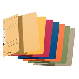 Leitz Slotted Folder, 1/2 Cut Front Cover A4 kfm. Heftung Manila Cardboard Pack of 5 Assorted Colours