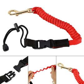 Paddle Leash, Kayak Canoe Safety Coiled Elastic Paddle Leash Fishing Rod Cord Tether Hook