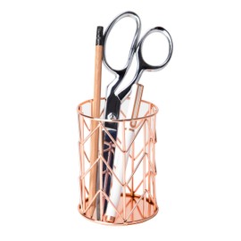 U Brands Pencil Cup, Wire Metal, Copper/Rose Gold - 857U06-24