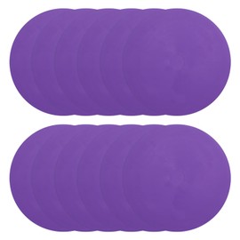 PATIKIL Spot Markers 6 Inch, 12 Pcs Non-Slip Floor Dots Agility Markers Flat Field Cones Poly Dot with Hole for Gym PE Speed Training Dance Soccer Basketball Sports, Purple