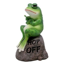 Wowser Grumpy Frog Garden Statue, Cast Resin Garden Figurine, Home & Garden Decor, 8 Inches