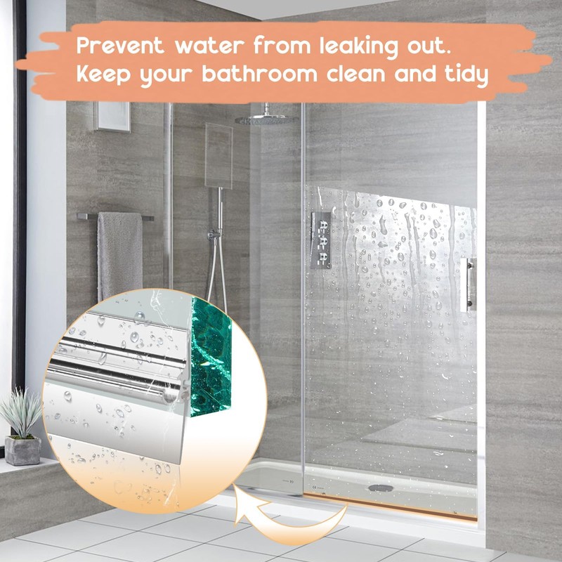 25" Shower Door Drip Rail with Sweep for Chrome Framed