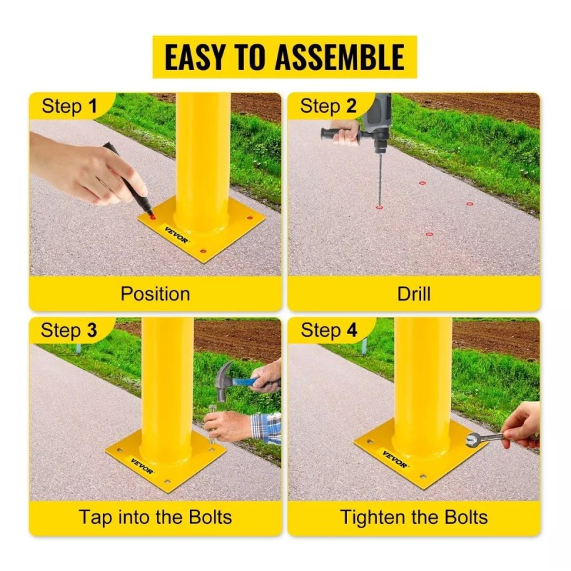Poste Delimitador Tipo Bolardo P/ Estacionamiento, Seguridad