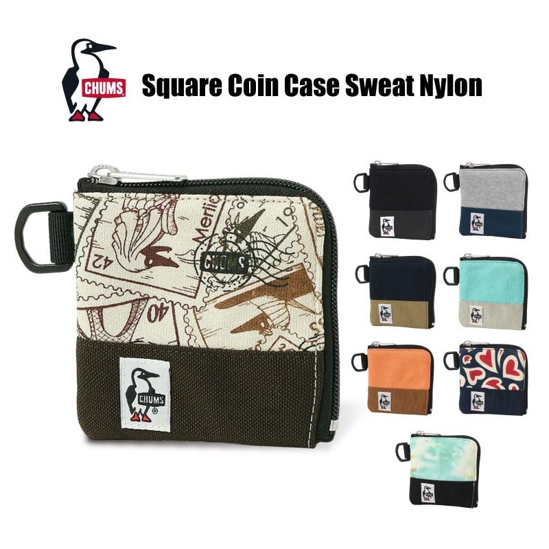 CHUMS CH60-3613 Square Coin Case Sweat Nylon Card Case Coin