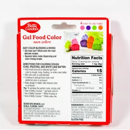 Betty Crocker 1 Betty Crocker NEON Gel Food Colors (4) 0.67oz Tubes PURPLE/ORANGE/