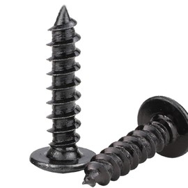 BACSHBY 20 Pcs M3x8mm Self-Tapping Wood Screws Carbon Steel Mushroom Head Set Sheet Metal Nails Full Thread Black Furniture Machinery Screws