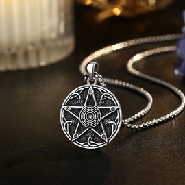 CELESTIA Moon Goddess Hecate Necklace Women's Moon Chain Silver 925 Witch Witch Jewellery Esoteric Spiritual Gifts Women, Sterling Silver, Cubic Zirconia