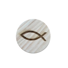 Ashton and Finch Christian Fish Symbol Coaster – Wooden Christian Gift – Handcrafted Wooden Coaster for Faith and Believers