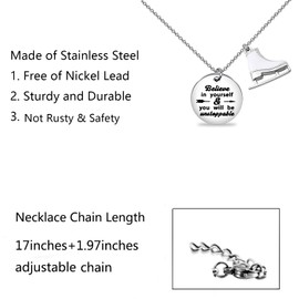 FUSTMW Ice Skating Necklace, Copper, Cubic Zirconia - Unisex, Ice Skaters, Enthusiasts - Necklace