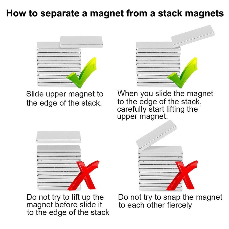 20Pcs Neodymium Magnets Bar Set Well Coated Super Strong Magnet