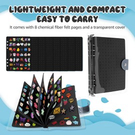 NZWBSHSSP 8 Pages Enamel Pin Display Book Pin Collection Display Book 23×17cm Large Pin Book Brooch Holder Pin Collector Storage Pin Organizer Pin Collection Book Up to Storing 350 Pins Badges(black)