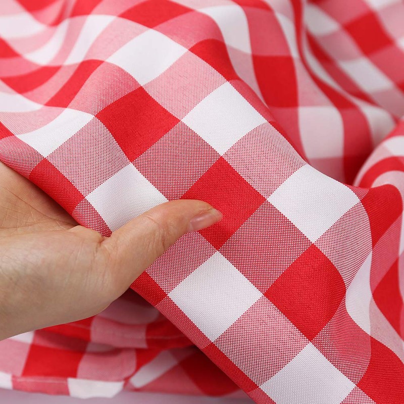 Zdada Red and White Check Table Cover Fabric Checker Table