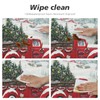 QALFKAD Christmas Red Truck Fitted Round Christmas Tablecloth, Farmhouse Elastic