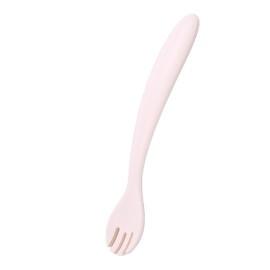 100% Food Grade Silicone BABY Spoon and Fork set|First Stage self feeding Baby Self Feeding Spoons 6+ Months| Toddler Baby Utensils 6-12 Months (Milk White)