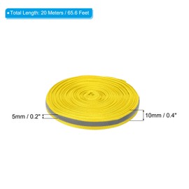 PATIKIL Reflective Tape Strip, 10mm x 22yards High Visibility Reflective Tape Sew-on DIY Warning Safety Fabric Webbing for Clothing Raincoats, Yellow