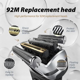 92M Electric Replacement Shaver Head Compatible with Series 9 Shaving Razor Head, Suitable for S9 9290cc, 9291cc, 9370cc, 9376cc, 9293s, 9260s, 9295cc, 9385cc,for men.