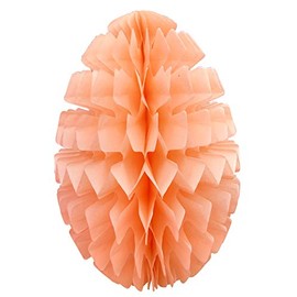 Large 16 Inch Honeycomb Tissue Paper Easter Egg Decoration, Peach (1 Egg)