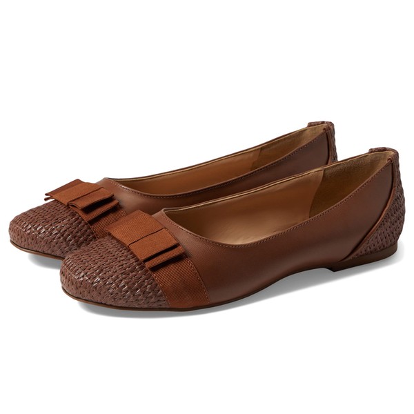French Sole Layla Cognac Nappa/Raffia 7 M